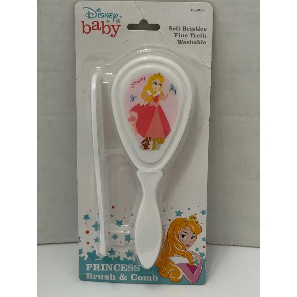 Disney Baby Princess Aurora Sleeping Beauty Brush and Comb Set P89016 White NEW